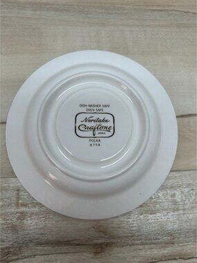 Vtg 1970s Noritake Porcelain Craftone Polka Set Of 4 Coffee Cups With Plates